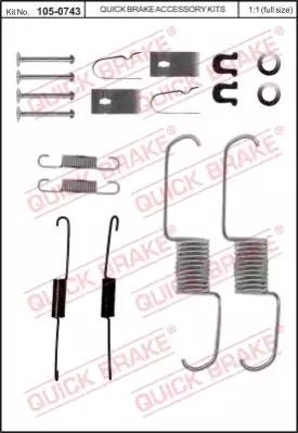 105-0743 QUICK BRAKE Комплект пружинок колодок ручника Suzuki Jimny/Honda Accord 92-