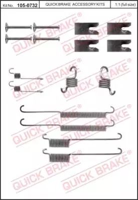 Монтажный к-кт тормозных колодок FORD MONDEO, QUICK BRAKE (1050732)