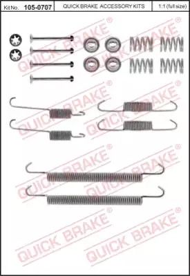 Монтажный к-кт тормозных колодок BMW 5, BMW 3, QUICK BRAKE (1050707)