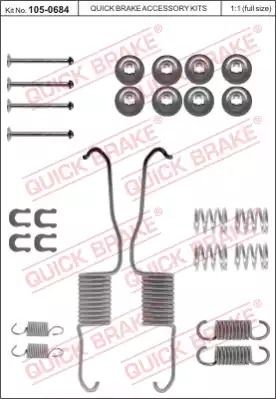 Монтажный к-кт тормозных колодок DAIHATSU TERIOS, TOYOTA RAV, TOYOTA CAMRY, QUICK BRAKE (1050684)