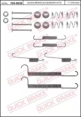 Монтажный к-кт тормозных колодок OPEL KADETT, OPEL MANTA, OPEL REKORD, QUICK BRAKE (1050630)