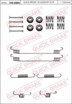 Монтажный к-кт тормозных колодок SMART FORTWO, SMART ROADSTER, SMART CITY-COUPE, QUICK BRAKE (1050889)