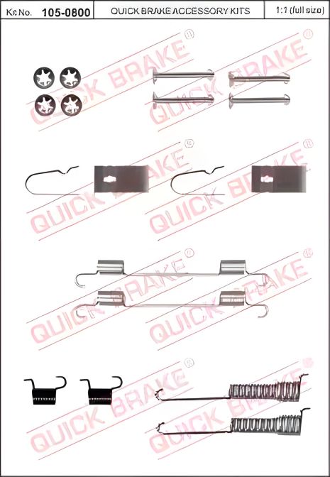Колодок ручного гальма пружинок комплект QUICK BRAKE 105-0800 Колодок ручного гальма пружинок комплект QUICK BRAKE 105-0800