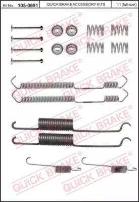 105-0691 QUICK BRAKE Комплект пружинок колодок ручника Fiat Ducato -94