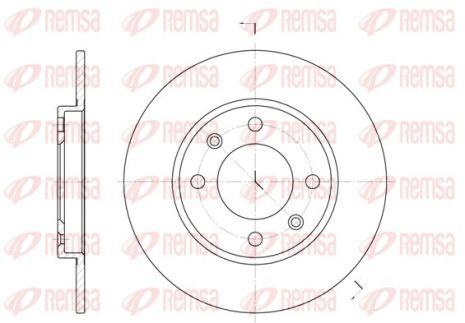 Диск тормозной PEUGEOT 206, CITROËN XSARA, CITROËN ZX, REMSA (612800)