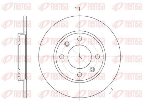Диск тормозной PEUGEOT 206, CITROËN XSARA, CITROËN ZX, REMSA (612800)