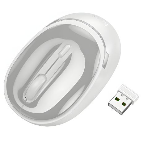 Бизнес-мышь беспроводная HOCO GM34 Nuevo с двумя режимами |BT/2.4G, 800/1200/1600dpi| бело-серая
