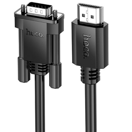 Кабель-адаптер HOCO US12 HDMI male to VGA male HD data cable 1M Black