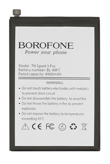 Аккумулятор Borofone BL-49FT для TECNO Camon 15 (CD7)/ Spark 6 Go (KE5, KE5J)/ Spark 7 (KF6n)/ Spark 7 Go (KF6m)/ Pop 4 (BC2) Аккумулятор Borofone BL-49FT для TECNO Camon 15 (CD7)/ Spark 6 Go (KE5, KE5J)/ Spark 7 (KF6n)/ Spark 7 Go (KF6m)/ Pop 4 (BC2)