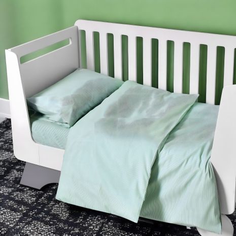 Детское постельное белье в кроватку PAPAELLA с вышивкой, хлопок мята (8-35772*002)