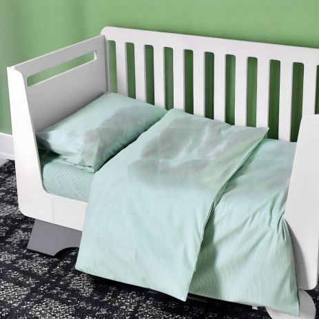 Детское постельное белье в кроватку PAPAELLA с вышивкой, хлопок мята (8-35772*002)
