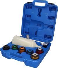 Воронка для заливки масла в двигатель с адаптерами, набор 8 предметов, в кейсе ROCKFORCE RF-908G2B