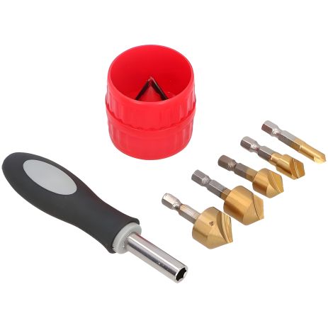 Набір зенкерів з утримувачем, 7 ін. (6,10,13,16,19 мм), у блістері ROCKFORCE RF-44729A