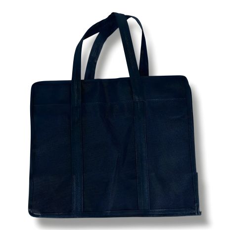 Екосумка чорного кольору зі спанбонду для зручного зберігання та перенесення речей