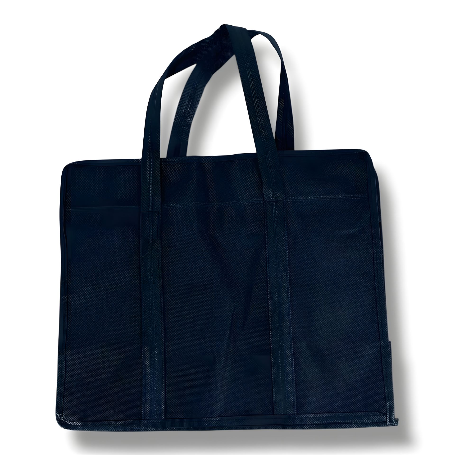 Экосумка для удобного хранения и переноски вещей из черного спанбонда Экосумка для удобного хранения и переноски вещей из черного спанбонда