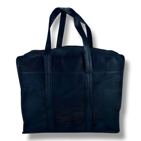 Чорна практична екосумка з спанбонд для зберігання та перенесення речей Чорна практична екосумка з спанбонд для зберігання та перенесення речей