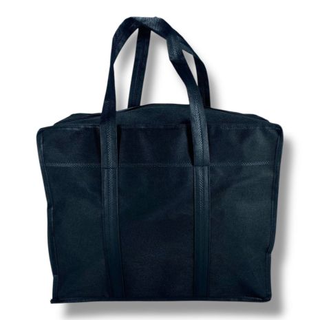 Екосумка з спанбонд для перенесення та зберігання речей чорного кольору Екосумка з спанбонд для перенесення та зберігання речей чорного кольору