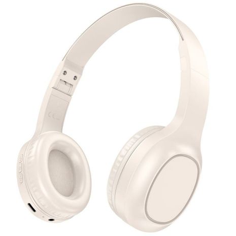 Bluetooth гарнітура HOCO W46, BT5.3, AUX, 200mAh, 20h, Type-C, білий