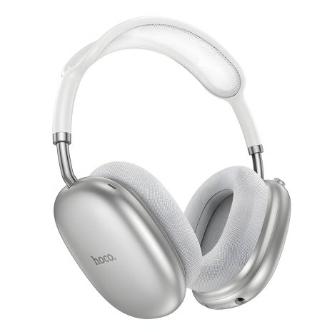 Бездротові навушники Hoco W55 Plus, накладні, ANC, BT5.4, AUX, 800mAh, 90h, Silver Бездротові навушники Hoco W55 Plus, накладні, ANC, BT5.4, AUX, 800mAh, 90h, Silver