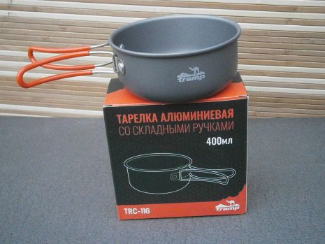 Тарілка похідна Tramp ТРК-116 анодована зі складними ручками 400мл