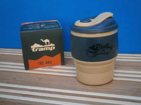 Стакан складной силиконовый Tramp TRC-082 с крышкой 350ml, grafit.