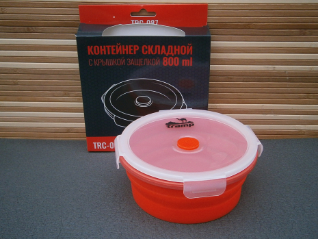 Складаний контейнер із кришкою-засувкою Tramp TRC-087 - orange (800ml). Складаний контейнер із кришкою-засувкою Tramp TRC-087 - orange (800ml).