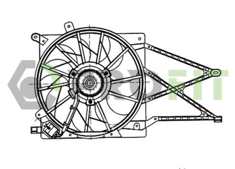 Вентилятор охлаждения радиатора OPEL ASTRA, OPEL ZAFIRA, PROFIT (18500003)
