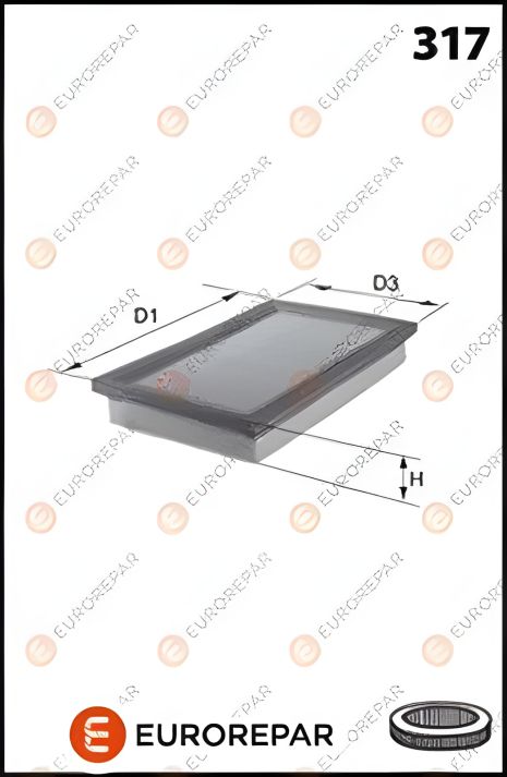 Повітряний фільтр EUROREPAR RENAULT TWINGO, SMART FORTWO (1667447480) Повітряний фільтр EUROREPAR RENAULT TWINGO, SMART FORTWO (1667447480)