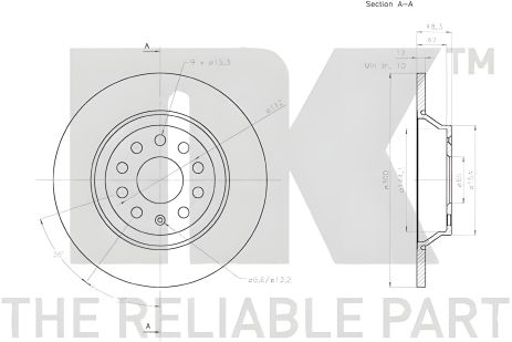 Гальмівний диск SKODA SUPERB, AUDI Q3, SEAT ALHAMBRA, NK (3147160) Гальмівний диск SKODA SUPERB, AUDI Q3, SEAT ALHAMBRA, NK (3147160)