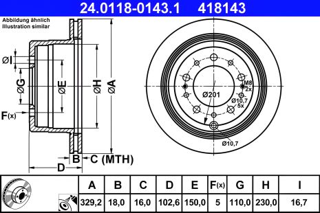 ATE Тормозной диск LEXUS LX, TOYOTA LAND (24011801431)