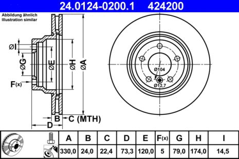 Диск тормозной BMW 3, BMW 1, BMW X1, ATE (24012402001)