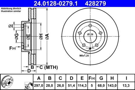 Диск тормозной MAZDA 6, ATE (24012802791)