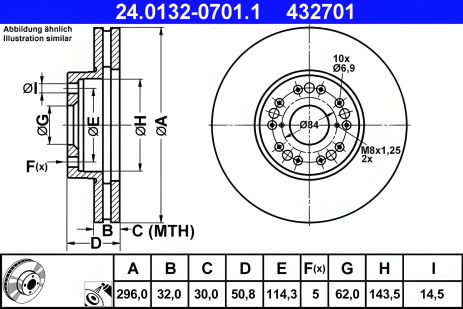 Тормозной диск для TOYOTA ALTEZZA, LEXUS IS, LEXUS SC, ATE (24013207011)