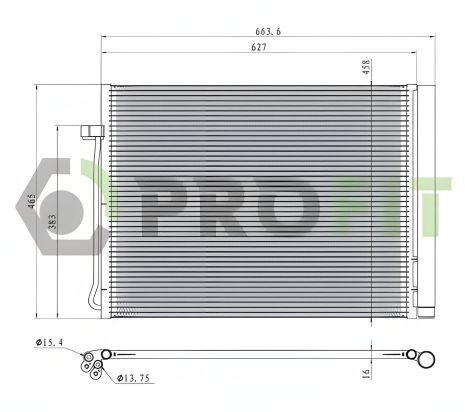Конденсорний радіатор кондиціонера BMW X6, PROFIT (17700061)