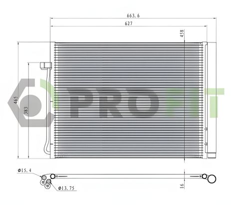 Конденсорний радіатор кондиціонера BMW X6, PROFIT (17700061)