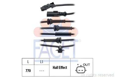 Датчик ABS NISSAN NV250, MERCEDES-BENZ CITAN, RENAULT KANGOO, FACET (210148) Датчик ABS NISSAN NV250, MERCEDES-BENZ CITAN, RENAULT KANGOO, FACET (210148)