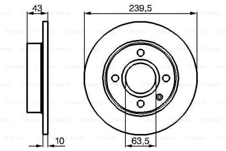Диск тормозной FORD FIESTA, FORD ORION, FORD ESCORT, BOSCH (0986478501)