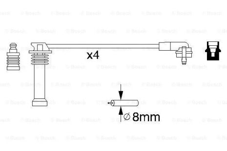 Комплект дротів запалювання FORD AUSTRALIA, MAZDA 121, BOSCH (0986356805)