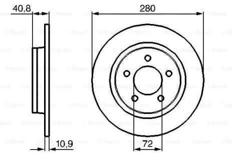 Диск гальмівний MAZDA 5, MAZDA 3, BOSCH (0986479181)