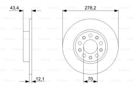 Диск гальмівний JEEP RENEGADE, FIAT 500X, ALFA ROMEO, BOSCH (0986479292)