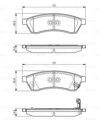 Комплект тормозных колодок, дисковый тормоз CHEVROLET EPICA, BOSCH (0986495168)