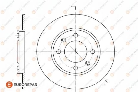 Гальмівний диск PEUGEOT 206, CITROËN XSARA, CITROËN SAXO, EUROREPAR (1618860980)