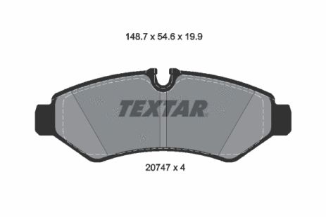 Комплект тормозных колодок, дисковый тормоз MERCEDES-BENZ SPRINTER, TEXTAR (2074701)