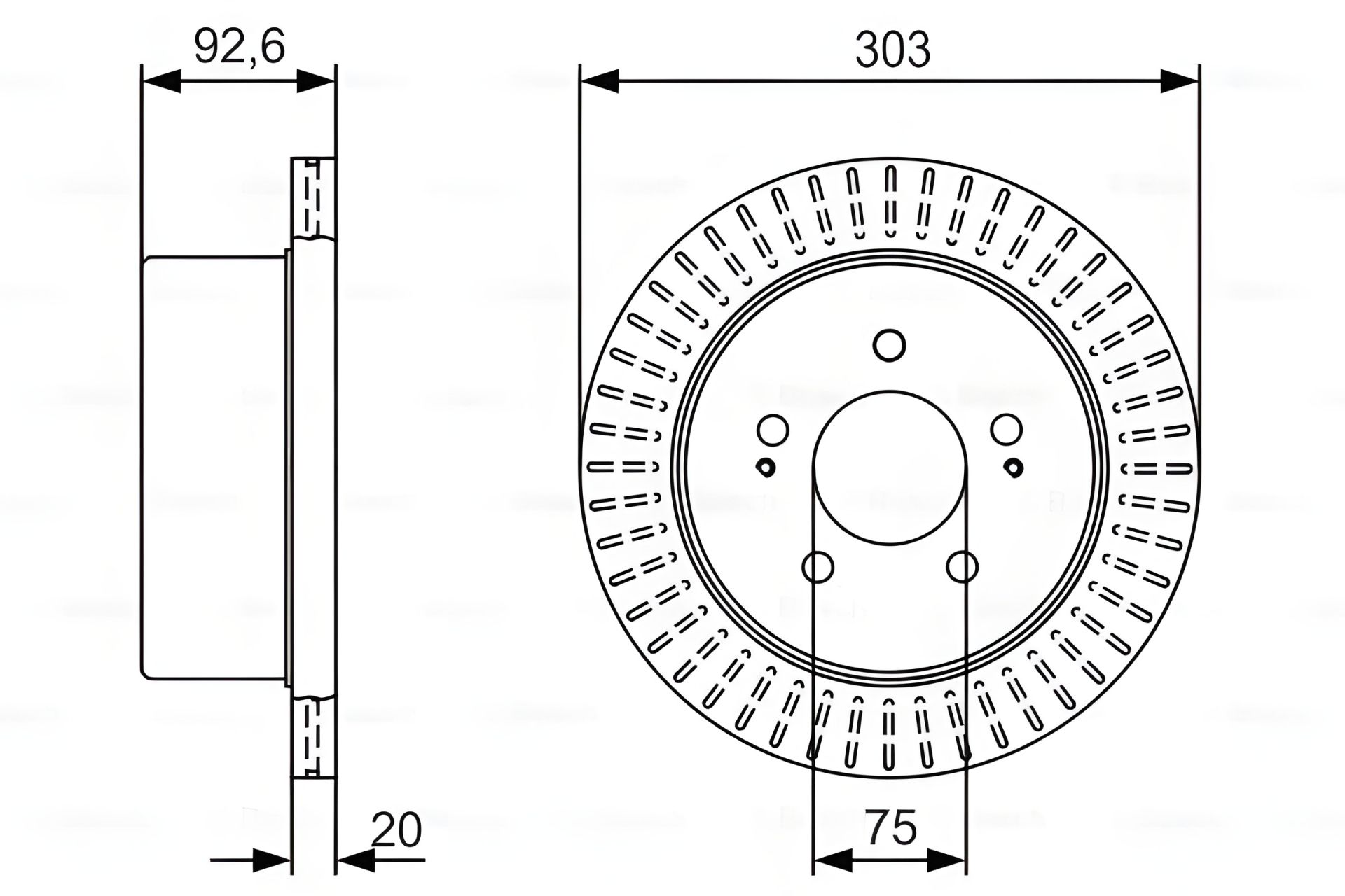 Гальмівний диск JAC REFINE, HYUNDAI H-1, BOSCH (0986479V26) Гальмівний диск JAC REFINE, HYUNDAI H-1, BOSCH (0986479V26)