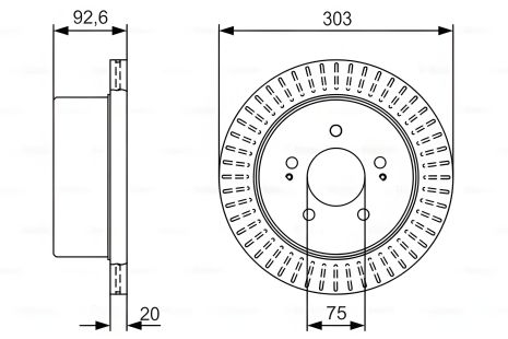 Гальмівний диск JAC REFINE, HYUNDAI H-1, BOSCH (0986479V26)