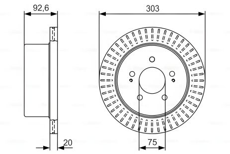 Гальмівний диск JAC REFINE, HYUNDAI H-1, BOSCH (0986479V26) Гальмівний диск JAC REFINE, HYUNDAI H-1, BOSCH (0986479V26)
