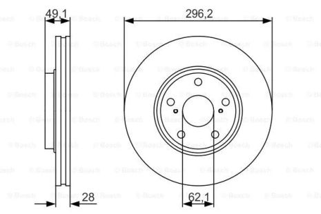 Диск тормозной LEXUS RX, BOSCH (0986479R28)