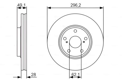 Гальмівний диск LEXUS RX, BOSCH (0986479R28) Гальмівний диск LEXUS RX, BOSCH (0986479R28)