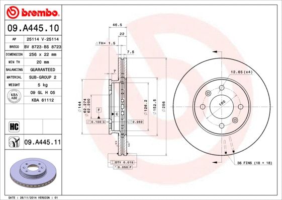 Диск гальмівний KIA (DYK), HYUNDAI (BEIJING), BREMBO (09A44511) Диск гальмівний KIA (DYK), HYUNDAI (BEIJING), BREMBO (09A44511)