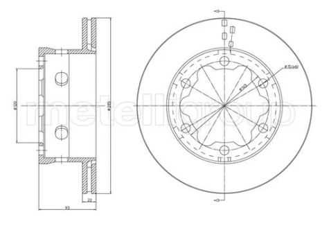 Диск тормозной VW LT, MERCEDES-BENZ VARIO, MERCEDES-BENZ SPRINTER, METELLI (230645)